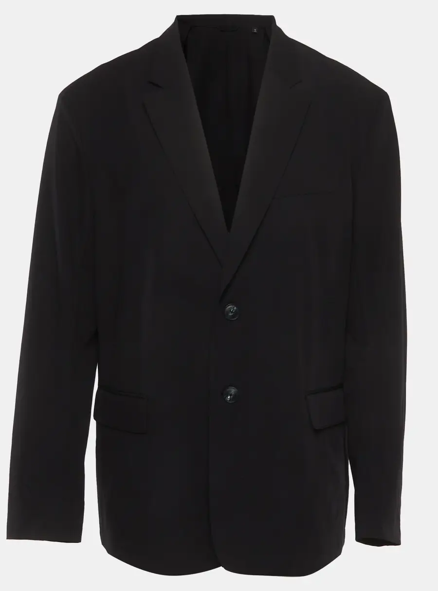 Emporio Armani Black Stretch Crepe Regular Fit Blazer XXL