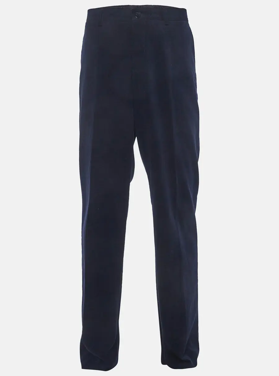 Emporio Armani Navy Blue Corduroy Straight Fit Pants XXXL