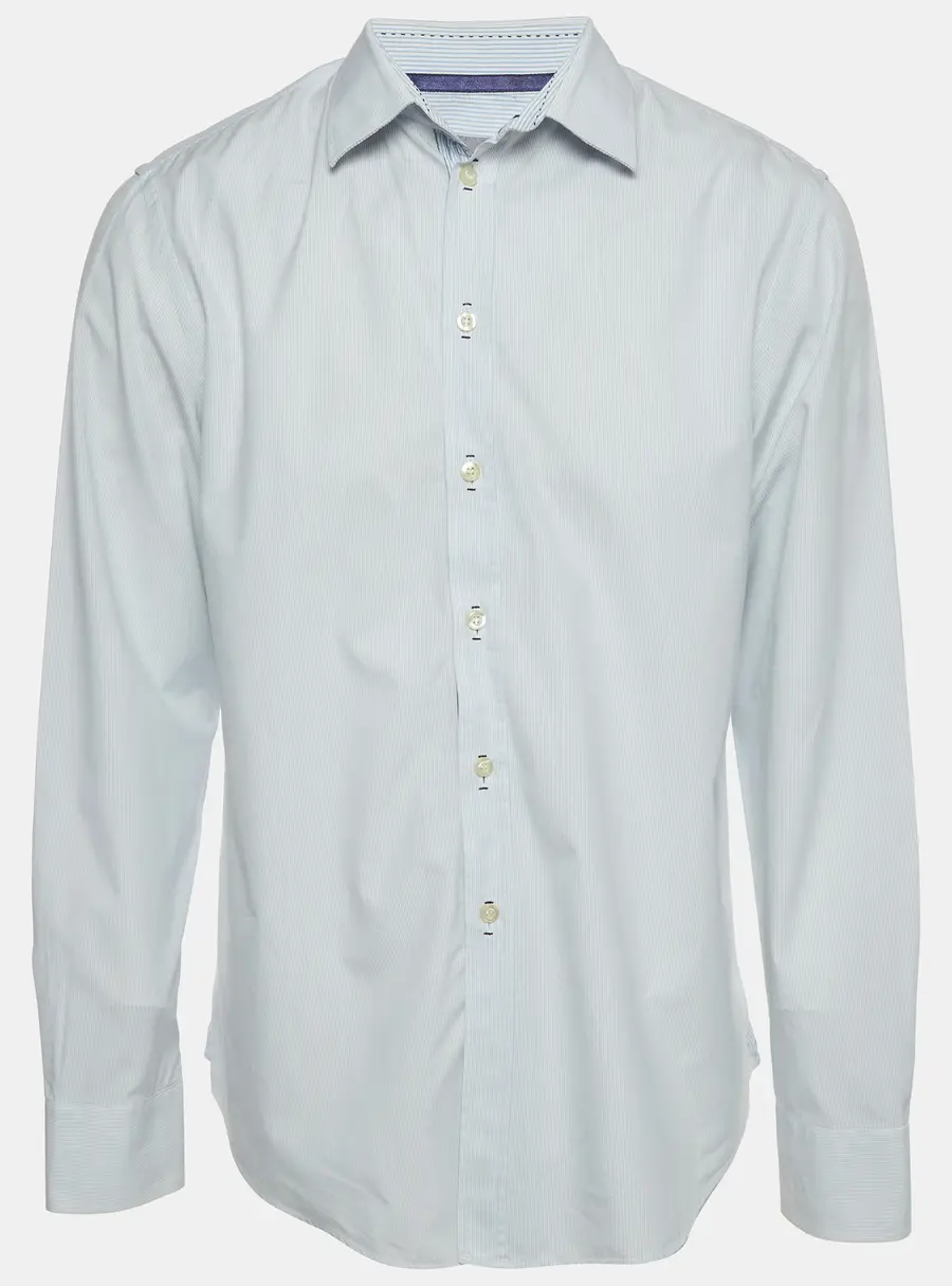 Emporio Armani Blue/White Striped Poplin Button Up Shirt XXXL
