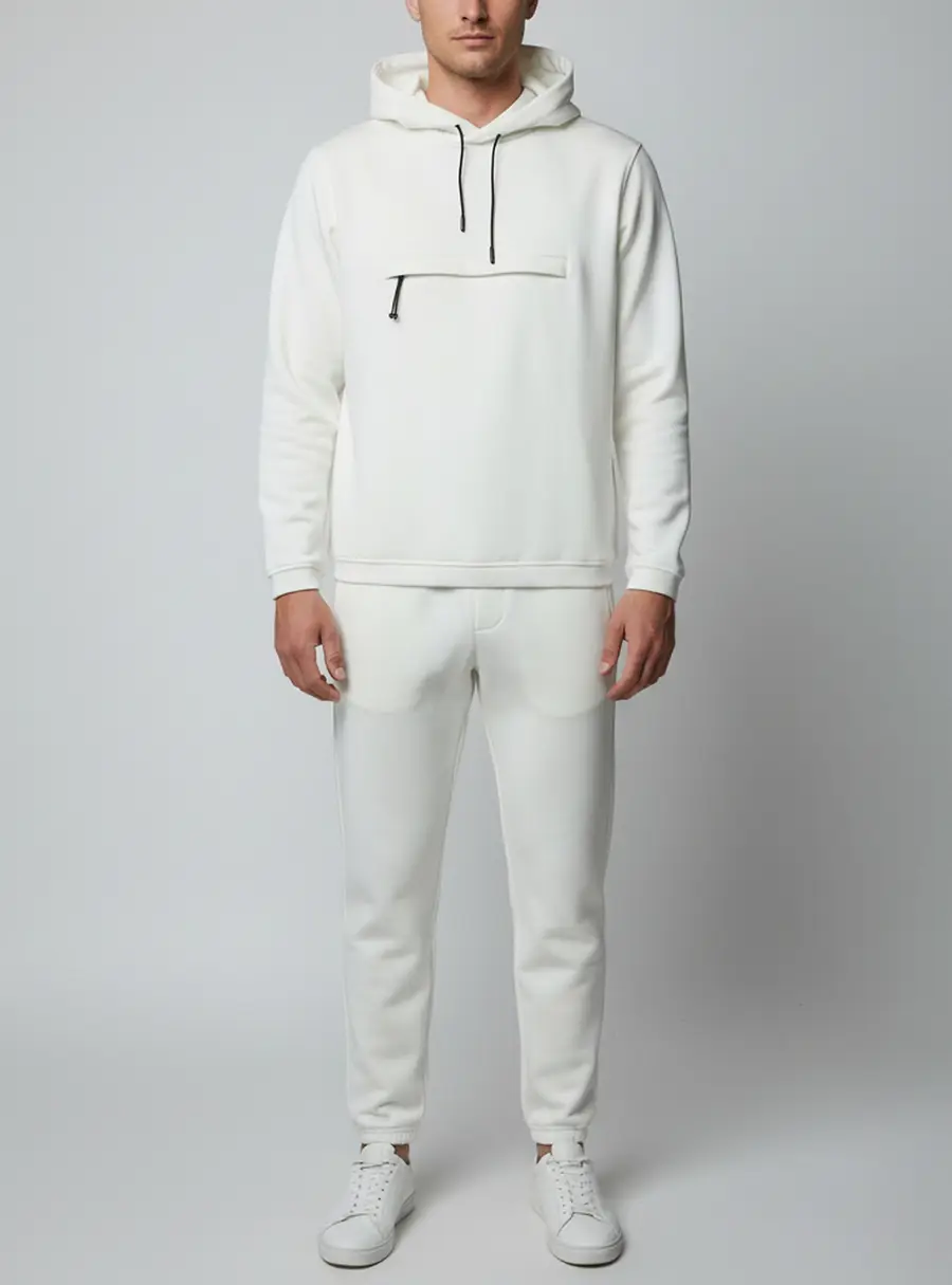 Emporio Armani Off White Logo Detail Jersey Sweatshirt and Joggers Set S