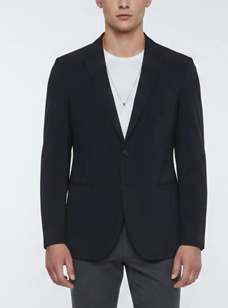 Emporio Armani Navy Blue Wool Blend Tailored Jacket XL