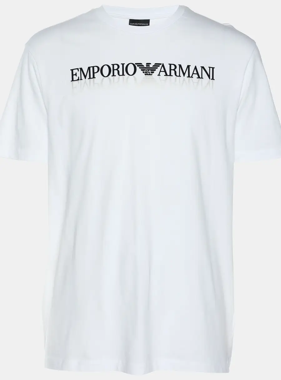 Emporio Armani White Cotton Logo Crew Neck T-Shirt L