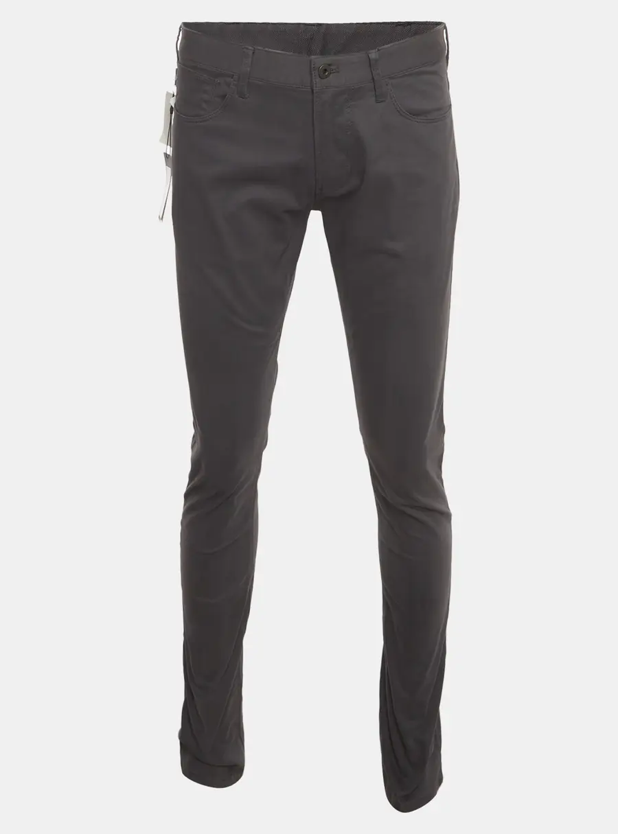 Emporio Armani Grey Stretch Cotton Slim Fit Trousers M