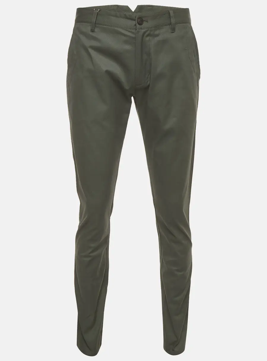 Emporio Armani Green Cotton Slim Fit Trousers M