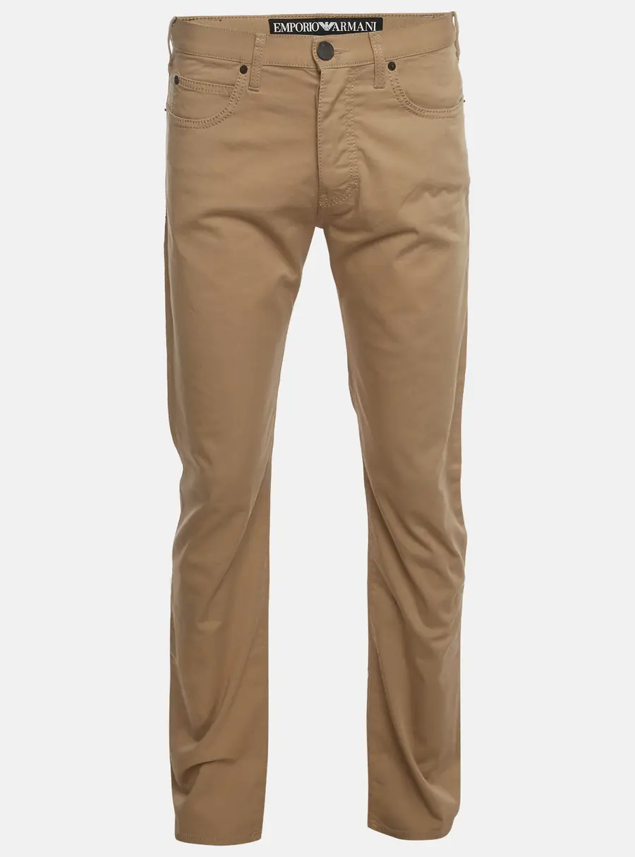 Emporio Armani Beige Gabardine Regular Fit Jeans M/Waist 32"