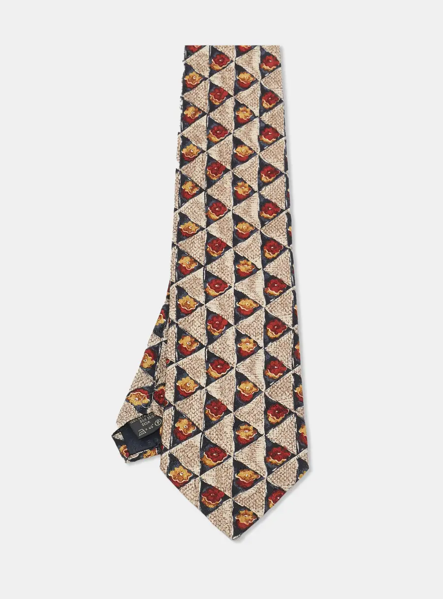 Ermenegildo Zegna Multicolor Floral Printed Silk Tie