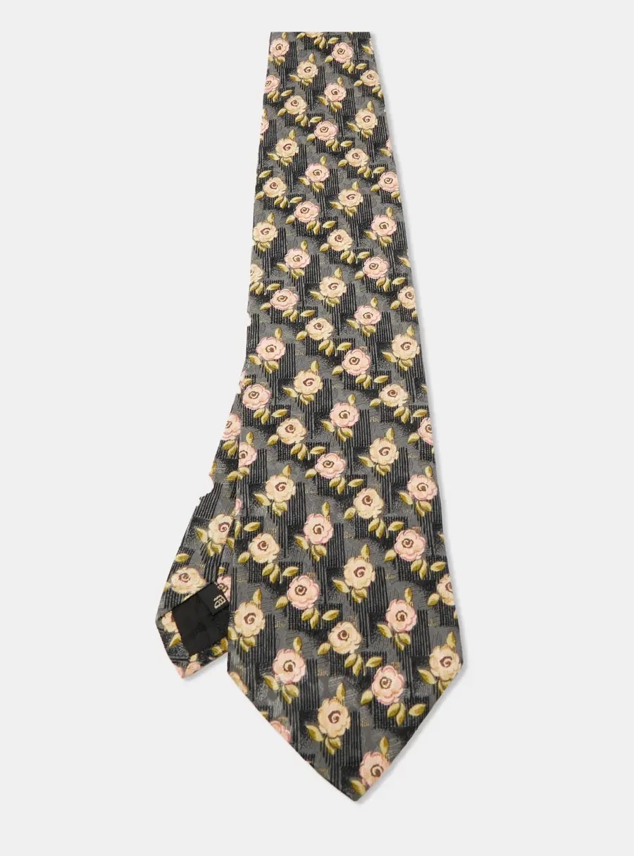 Ermenegildo Zegna Multicolor Floral Print Silk Tie