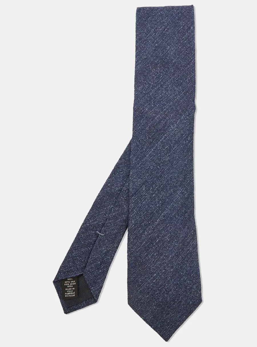 Ermenegildo Zegna Navy Blue Silk Classic Tie