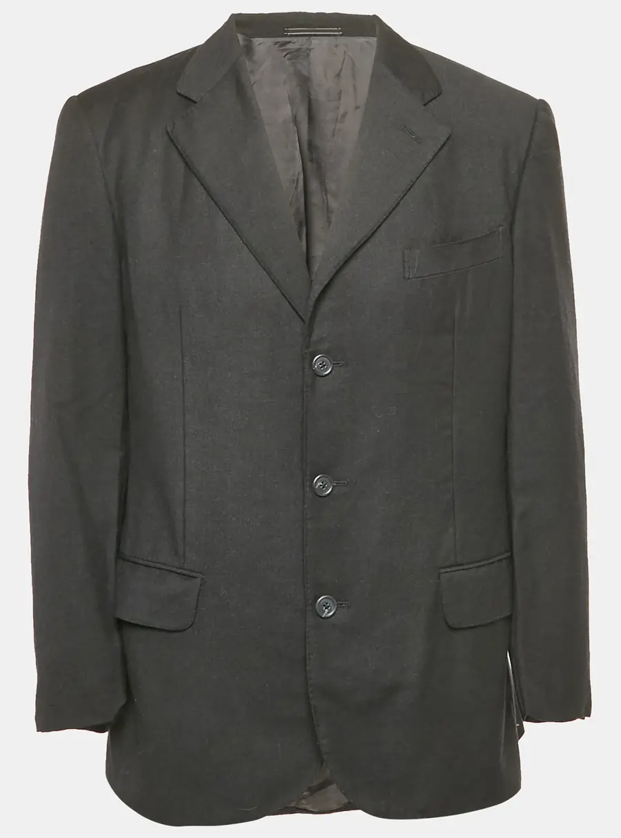 Ermenegildo Zegna Black Wool & Cashmere Button Front Blazer M