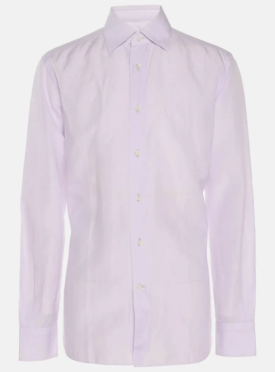 Ermenegildo Zegna Lilac Linen Blend Long Sleeve Shirt S