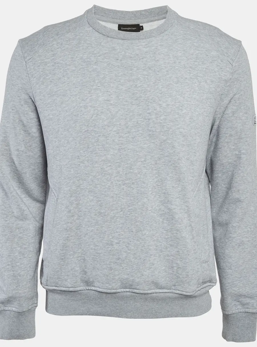 Ermenegildo Zegna Grey Cotton Knit Sweatshirt M