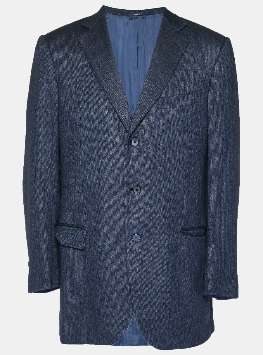Ermenegildo Zegna Navy Blue Wool Blend Regular Fit Blazer XXL