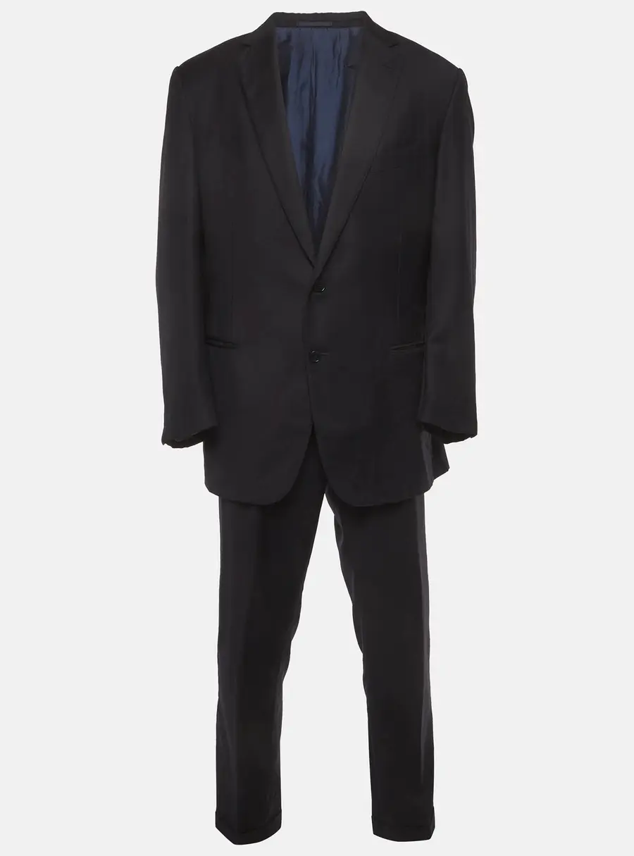 Ermenegildo Zegna Navy Blue Gabardine Wool Pant Suit Set XXXL