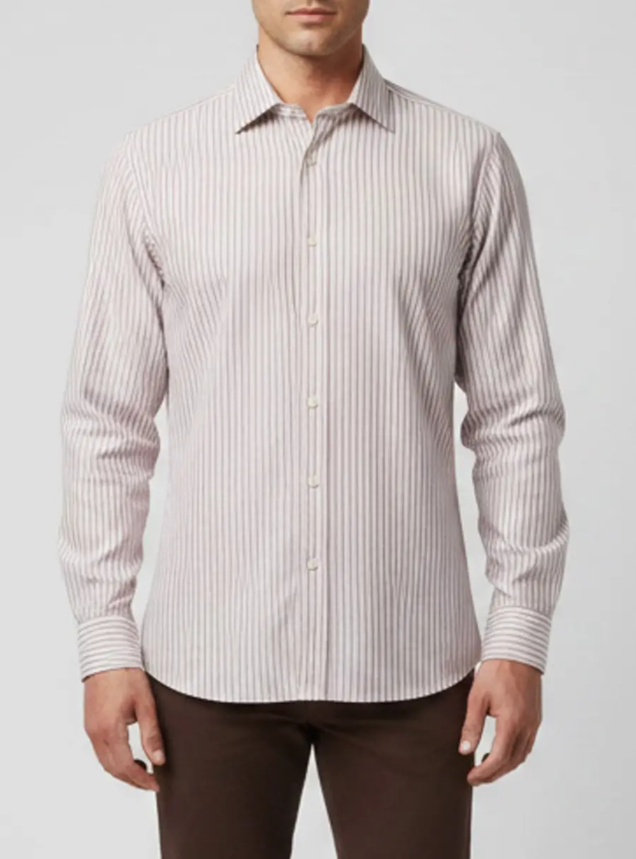 Ermenegildo Zegna Purple/White Striped Cotton Shirt M
