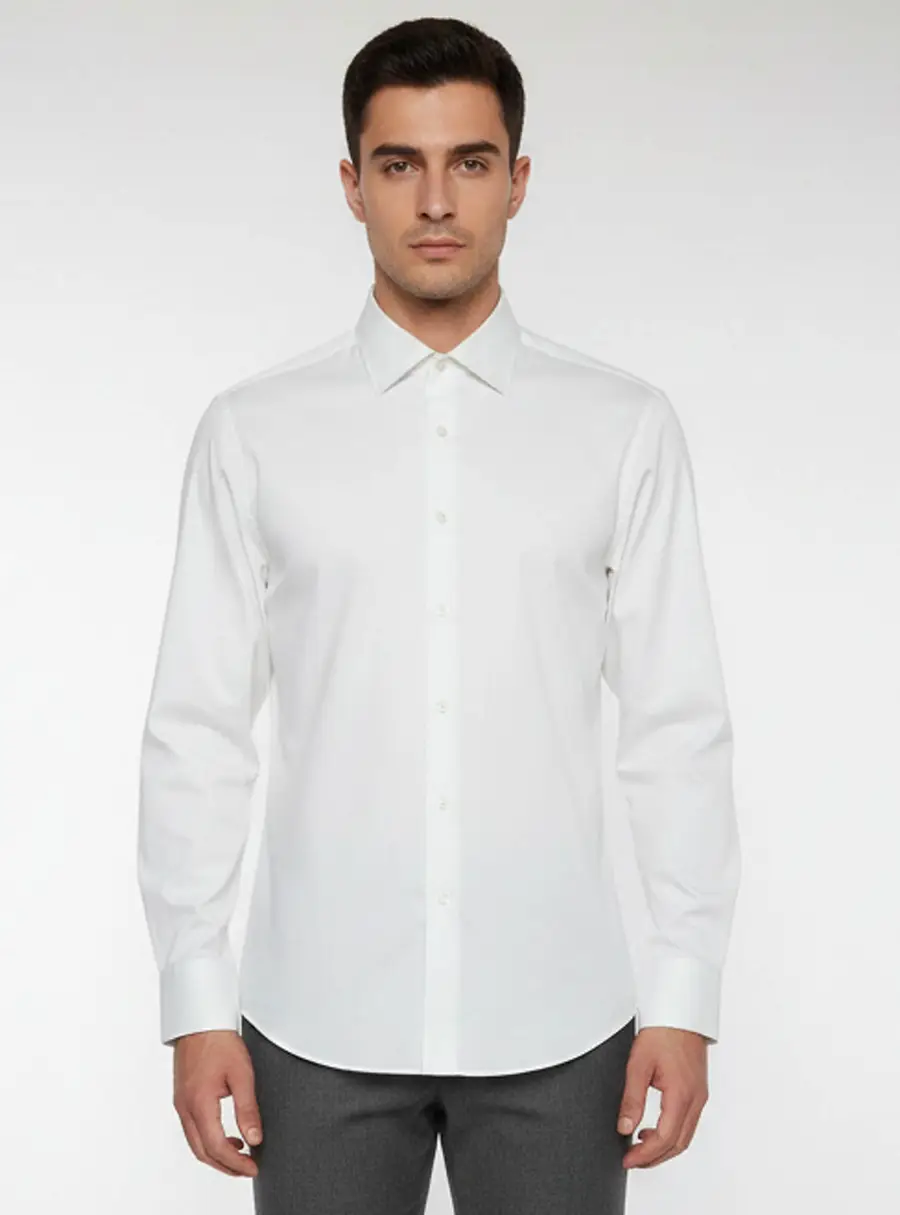 Ermenegildo Zegna White Poplin Button Up Shirt 4XL
