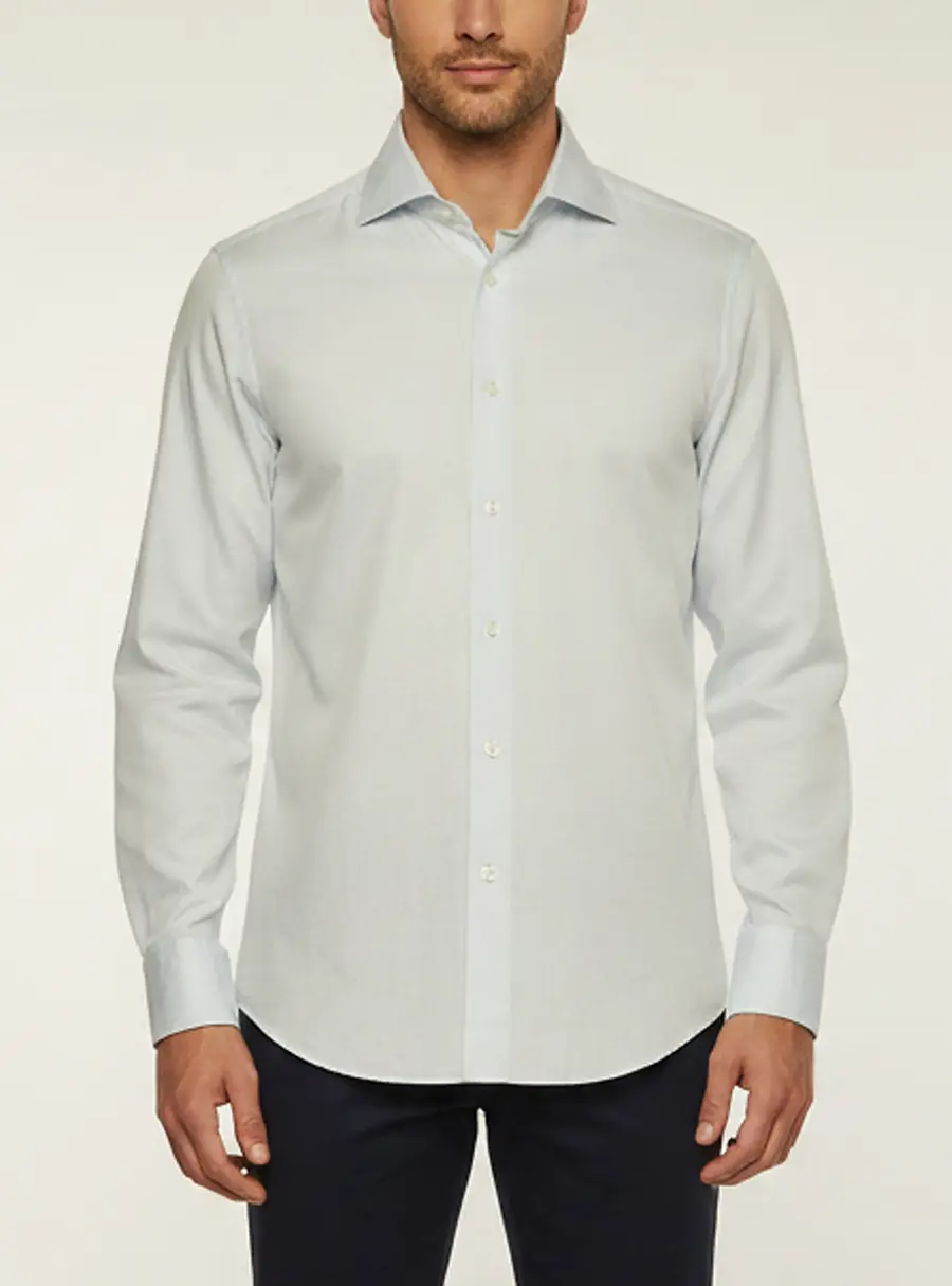 Ermenegildo Zegna Light Blue Linen Blend Tailored Fit Shirt L