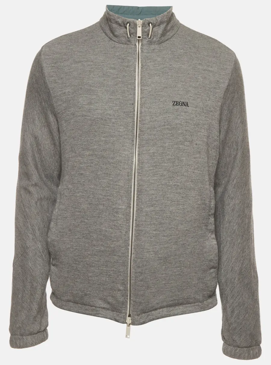 Zegna Blue/Grey Synthetic and Jersey Reversible Brezza Jacket L