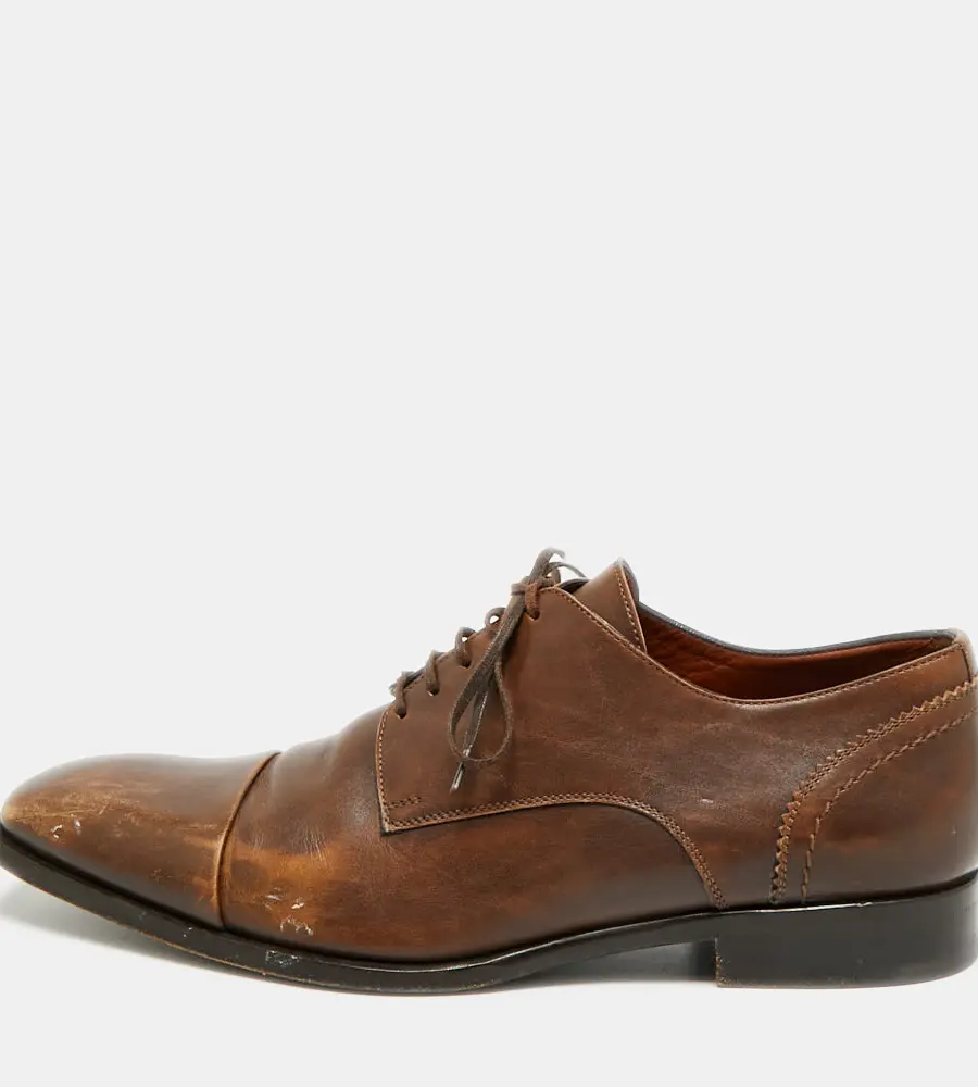 Ermenegildo Zegna Size 41 Brown Leather Derby