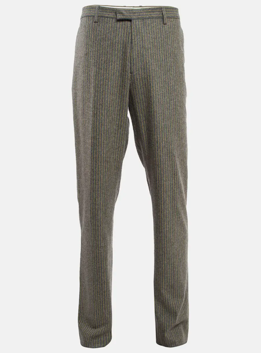 Etro Grey Pinstripe Wool Blend Trousers XXXL