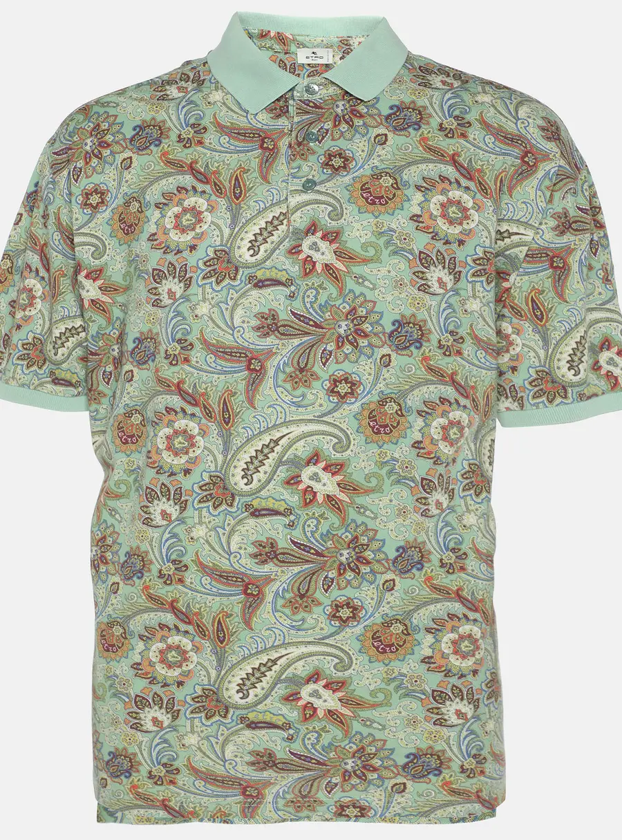 Etro Multicolor Paisley Printed Cotton Polo T-Shirt XXL