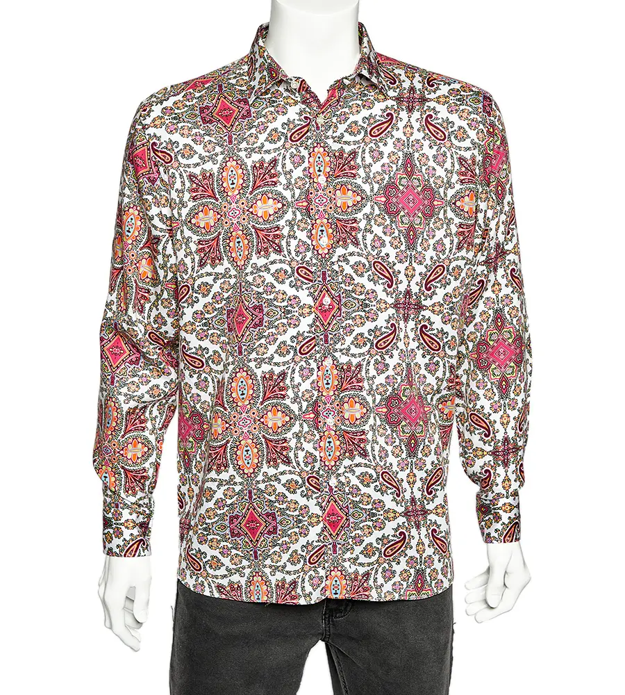 Etro Multicolor Paisley Printed Cotton Button Front Shirt 3XL