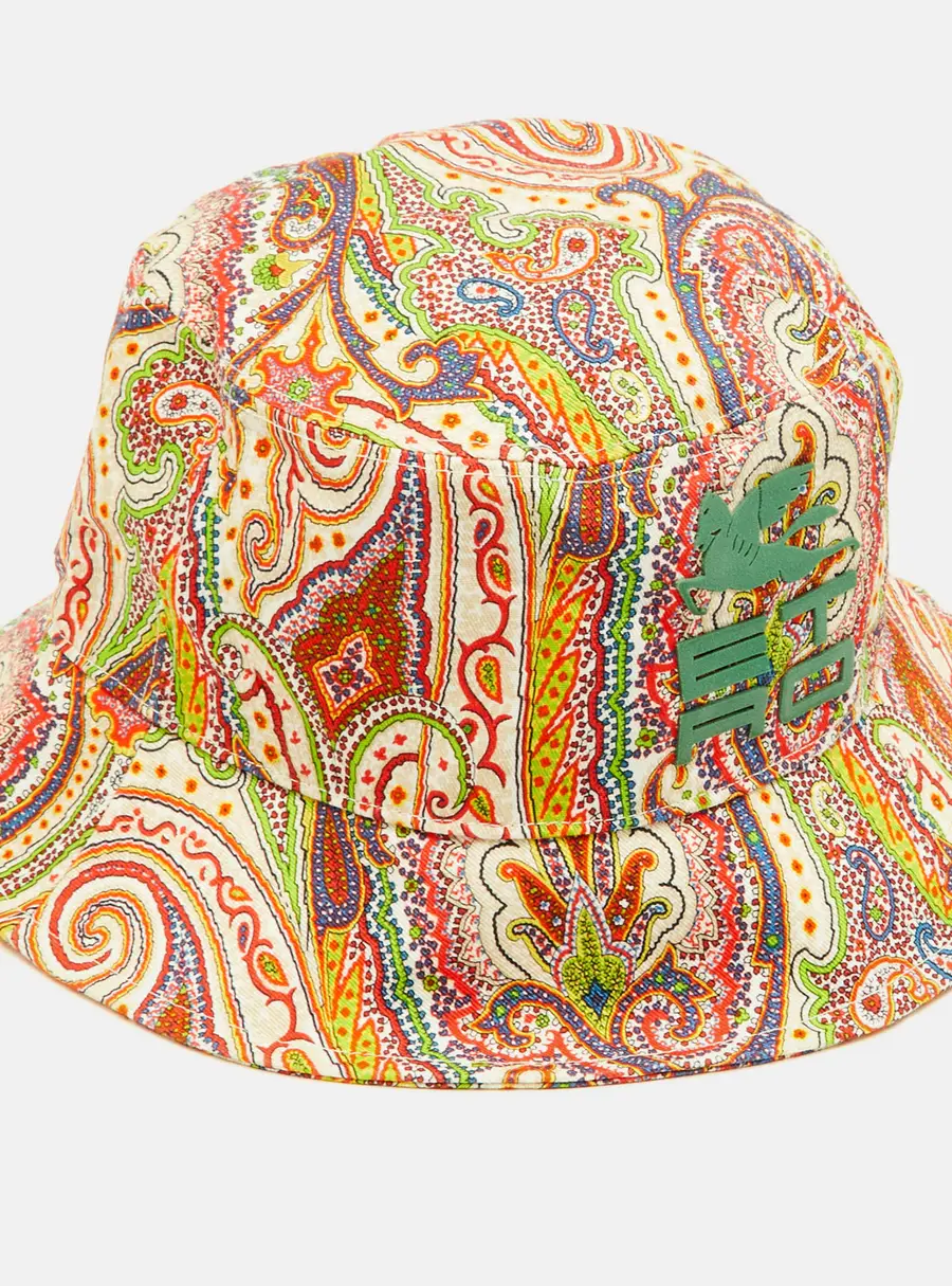 Etro Multicolor Paisley Print Canvas Bucket Hat L/XL