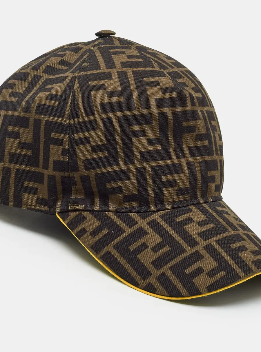 Fendi Green Zucca Pattern Canvas Baseball Cap One Size