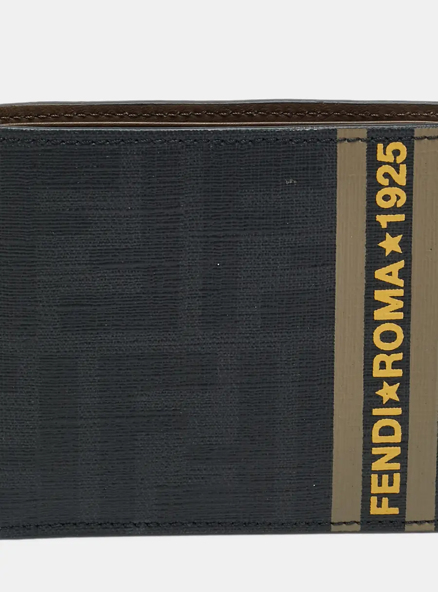 Fendi Black/Grey Zucca Coated Canvas Bifold Wallet