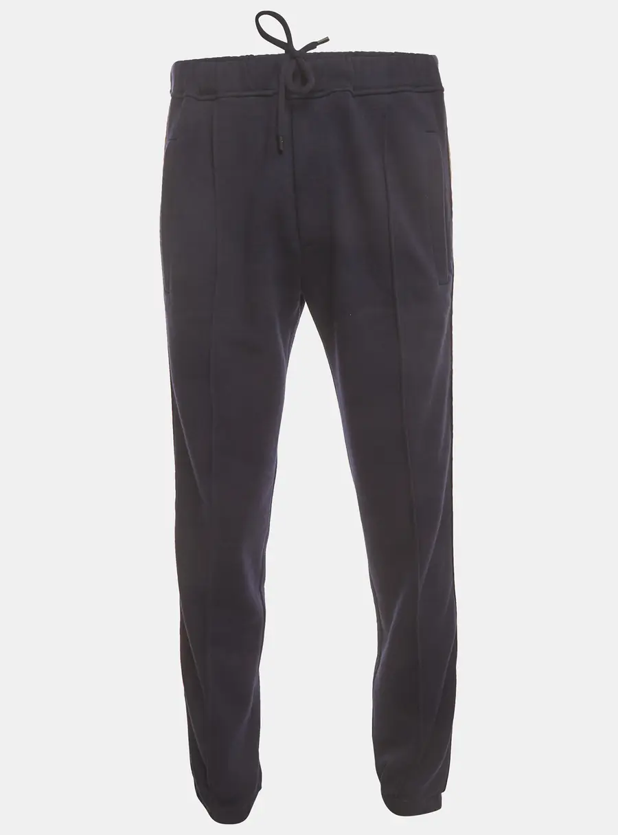 Fendi Navy Blue Zucca Print Jersey Side Stripe Sweatpant M