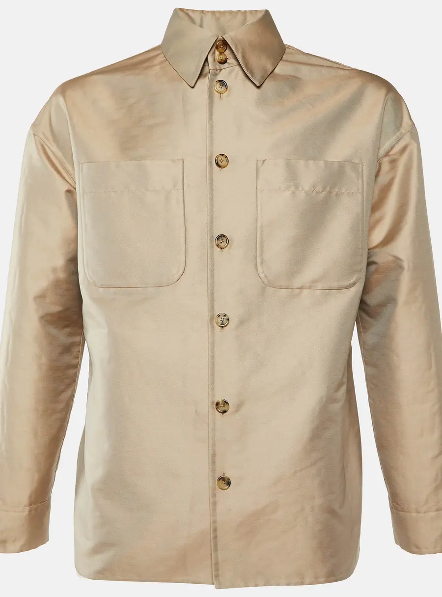 Fendi Beige Synthetic Button Front Coat M