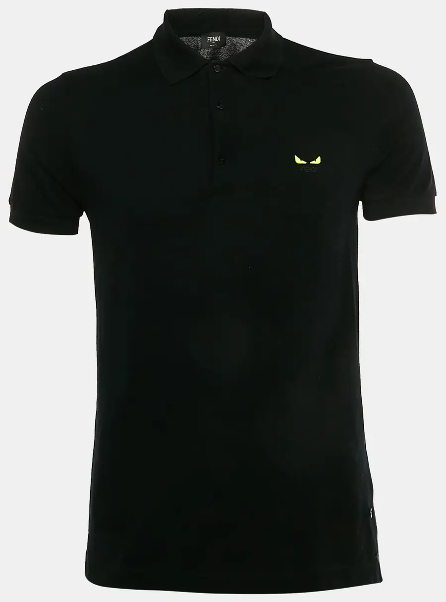 Fendi Black Cotton Pique Bag Bugs Polo T-Shirt XS