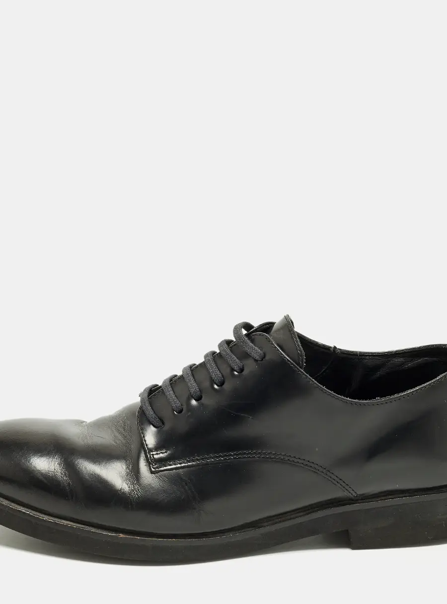 Fendi Size 41 Black Leather Lace Up Derby Shoes
