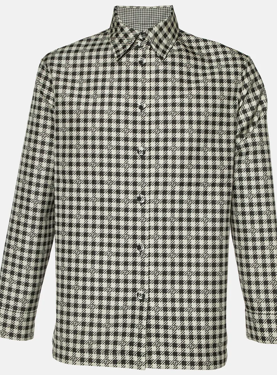 Fendi Black/White Houndstooth Patterned Reversible Jacket M