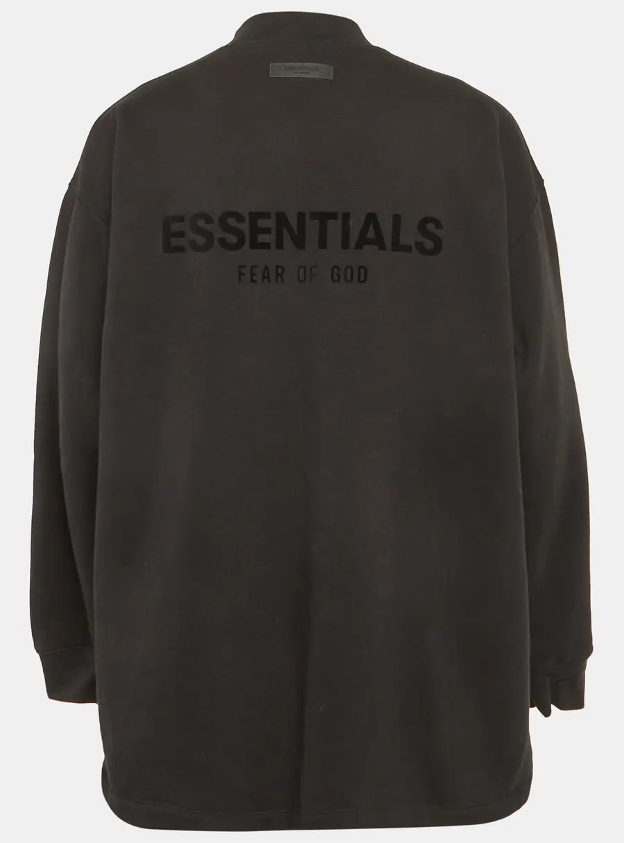 Essentials Fear of God Black Cotton Knit Mock Neck Sweatshirt L