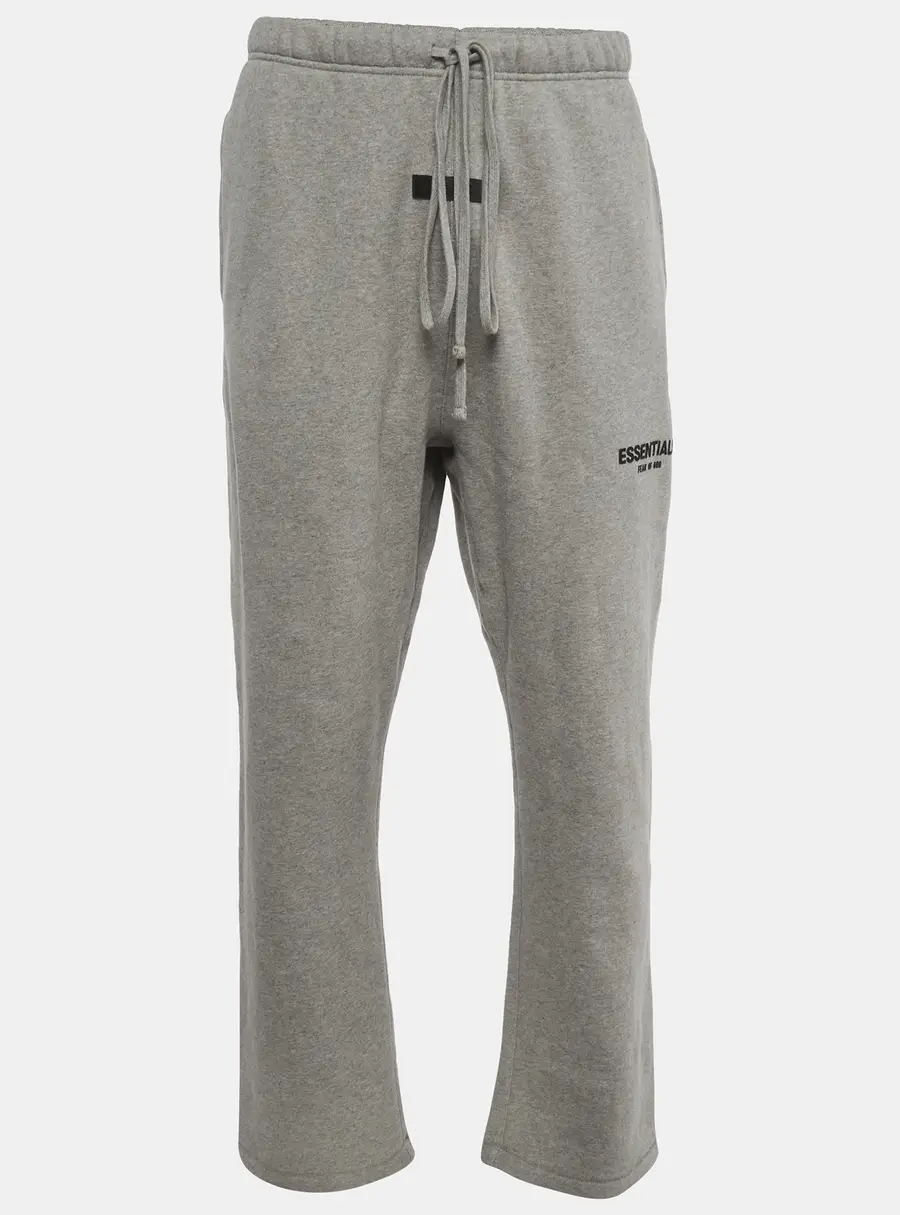 Fear of God Grey Logo Appliqué Cotton Blend Fleece Sweatpants L