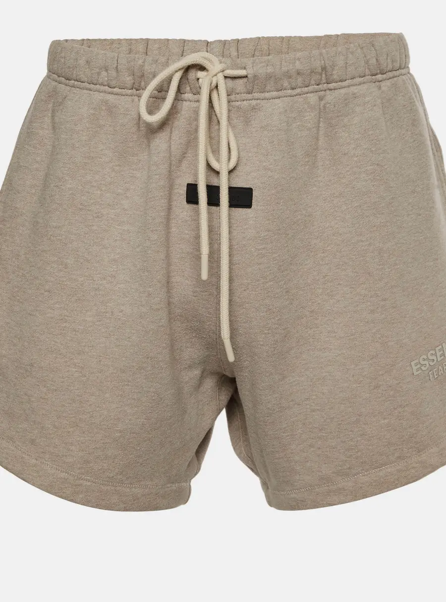 Fear of God Essentials Beige Fleece Cotton Knit Sweat Shorts M