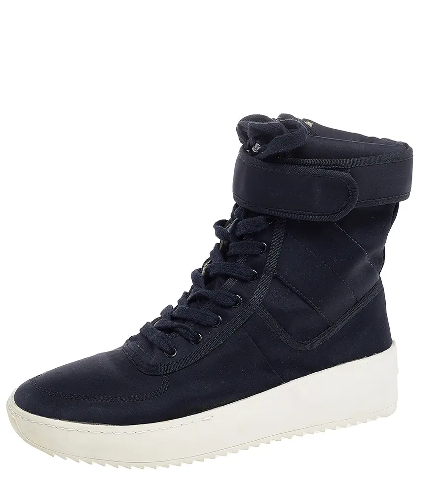 Fear Of God Black Neoprene Military High Top Sneakers Size 43