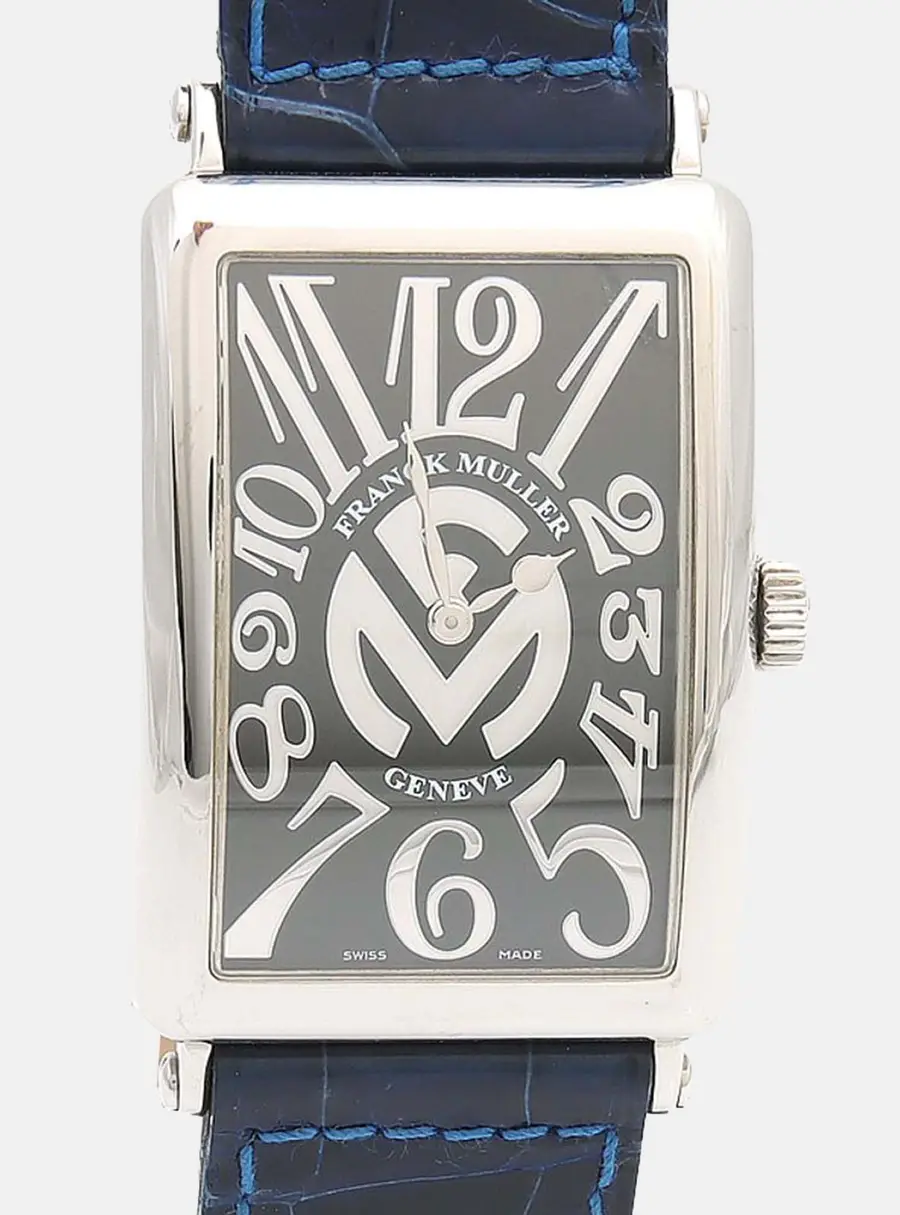Franck Muller Long Island 10002QZ Quartz Black Dial Stainless Steel Men's Wristwatch 30mm