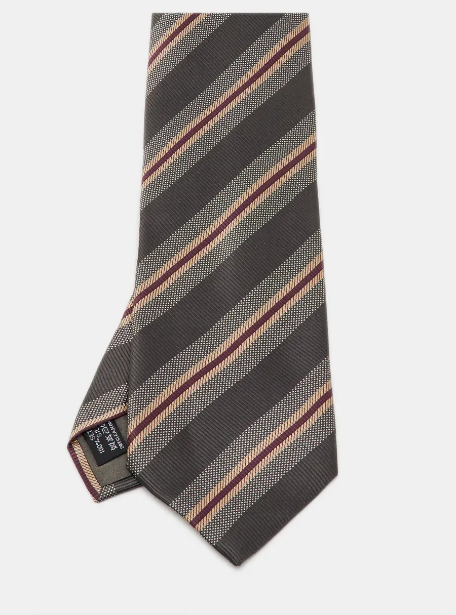 Giorgio Armani Multicolor Striped Silk jacquard Traditional Tie