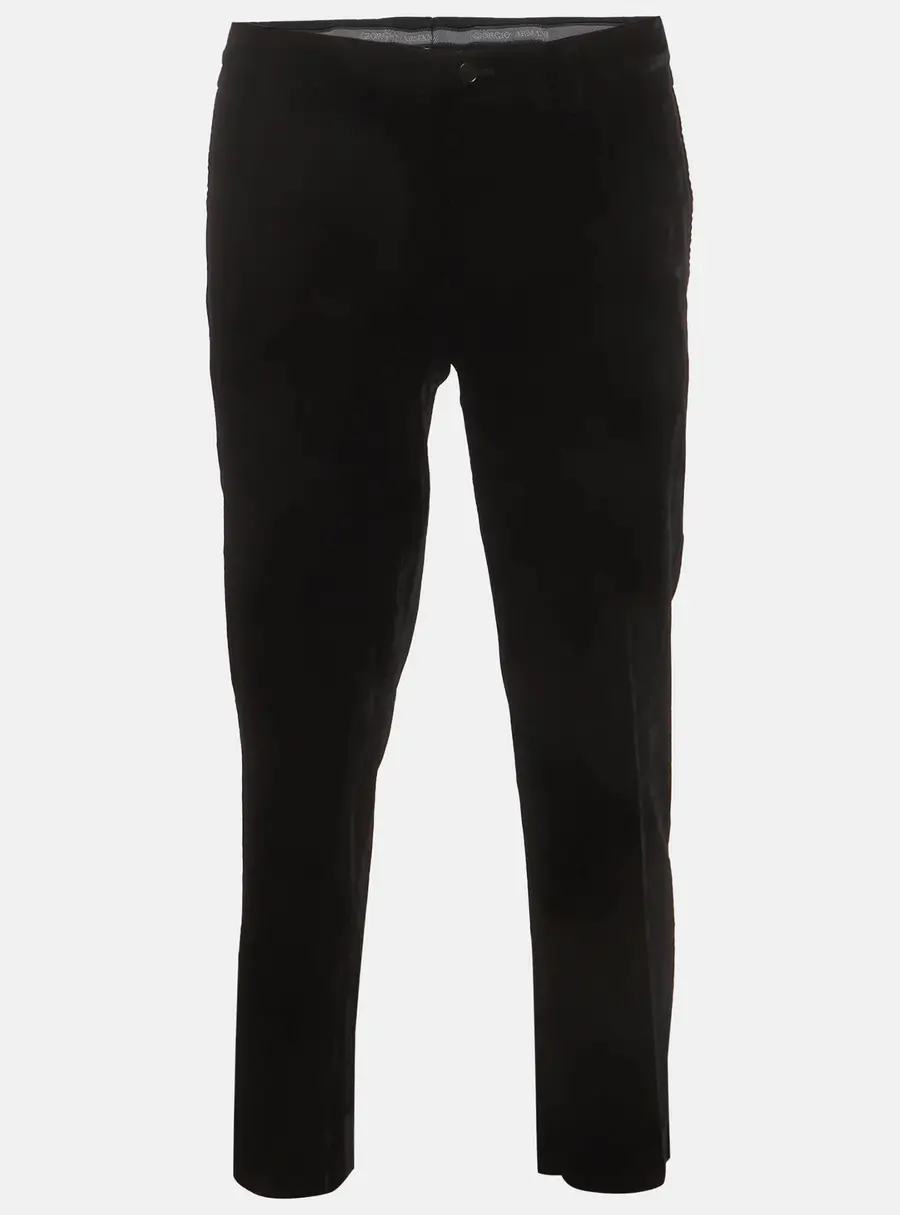 Giorgio Armani Black Velvet Regular Fit Trousers XL