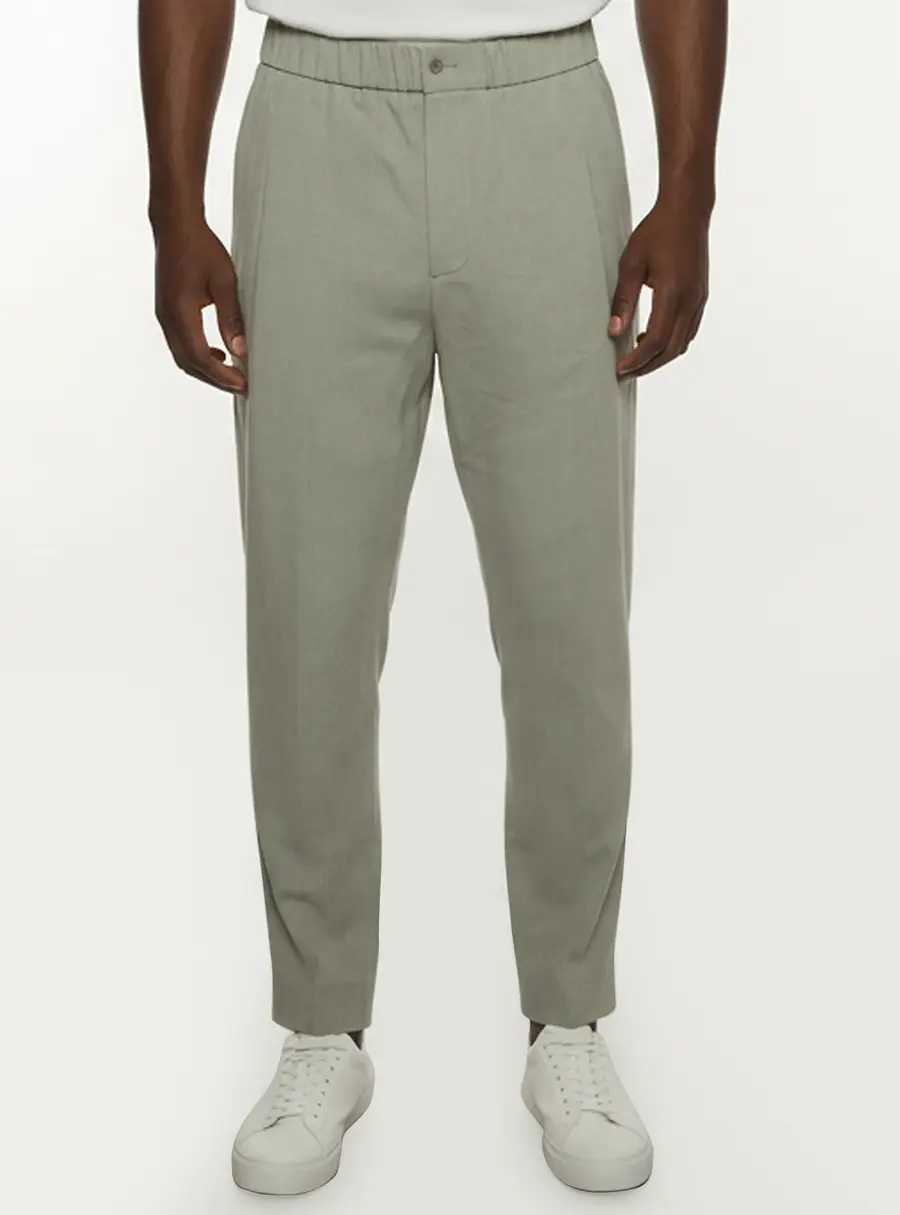 Giorgio Armani Grey Linen Straight Leg Trousers M