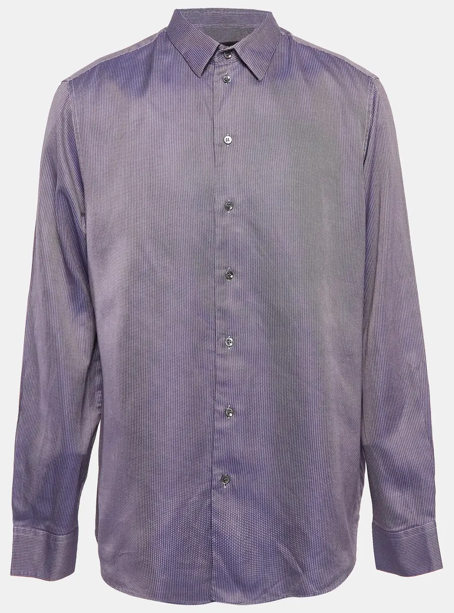 Giorgio Armani Purple Pattern Cotton Button Up Shirt XXXL