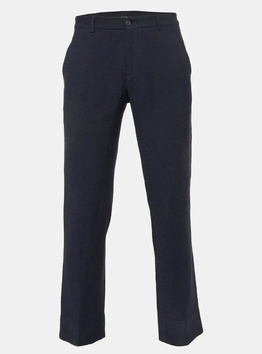 Giorgio Armani Black Textured Stretch Wool Blend Trousers M