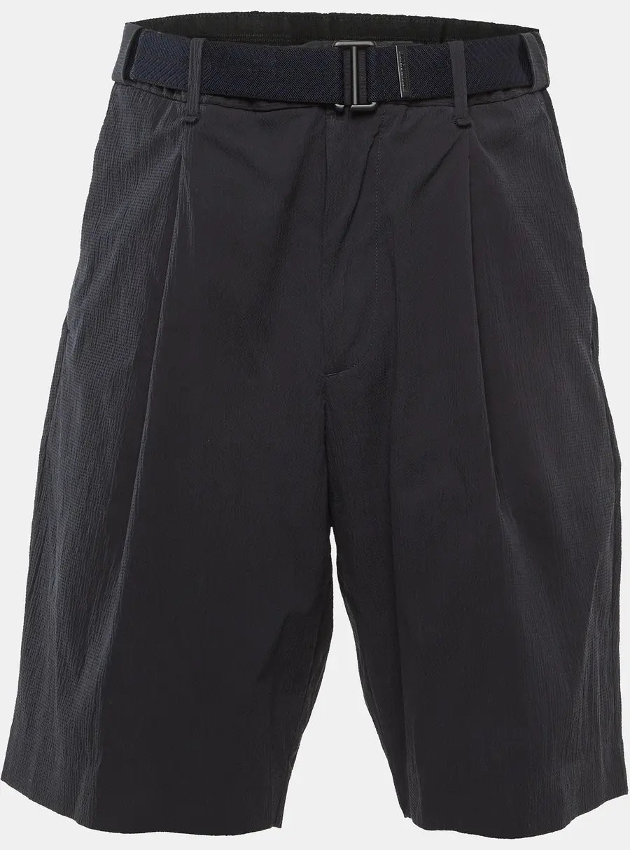 Giorgio Armani Black Cotton Belted Shorts XXL