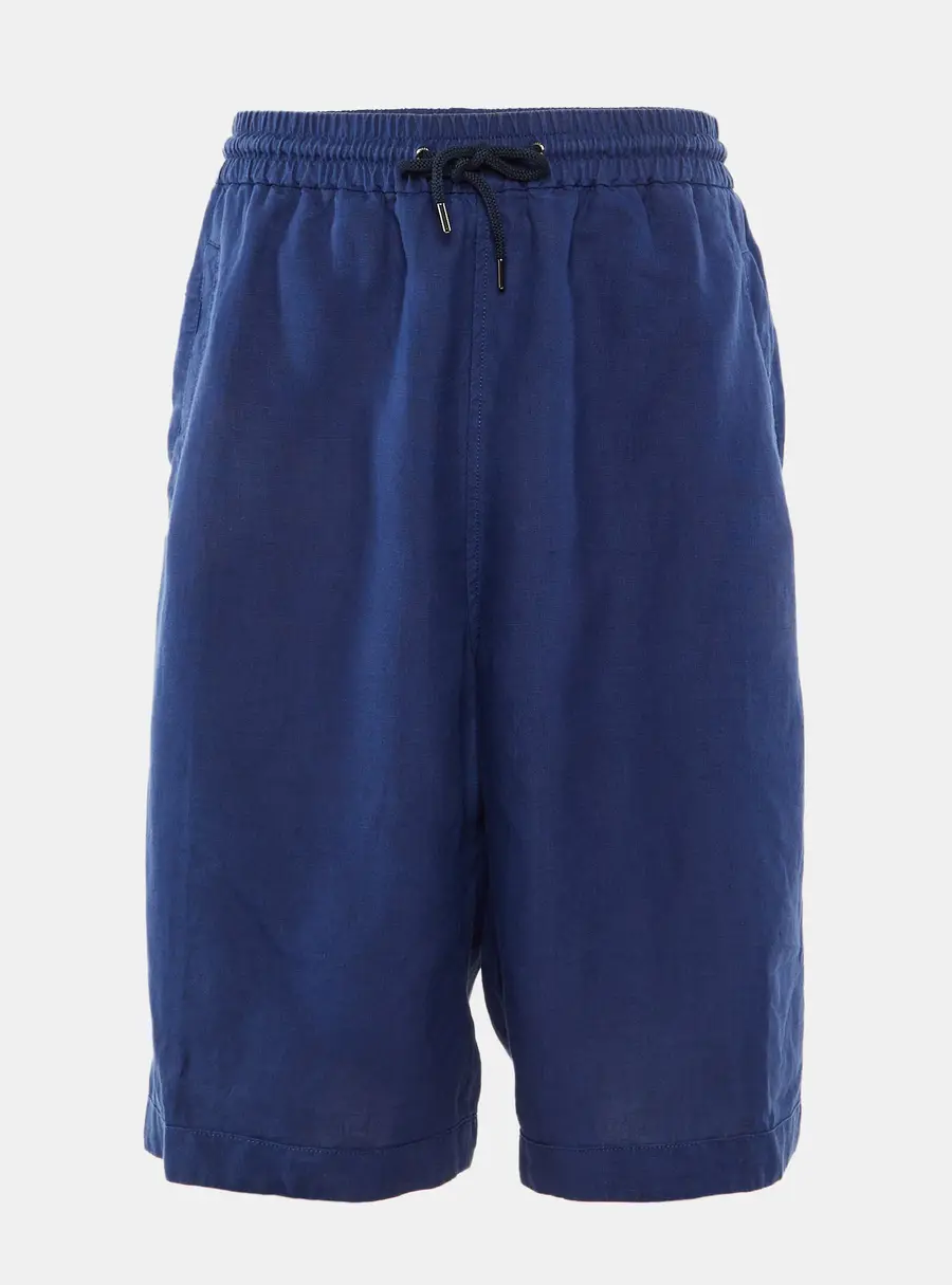 Giorgio Armani Blue Hemp Bermuda Shorts XXL