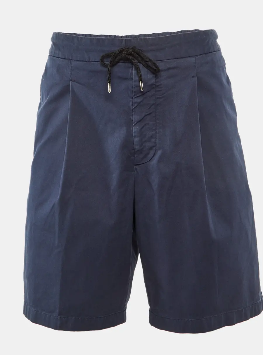 Giorgio Armani Navy Blue Cotton Gabardine Shorts XXL