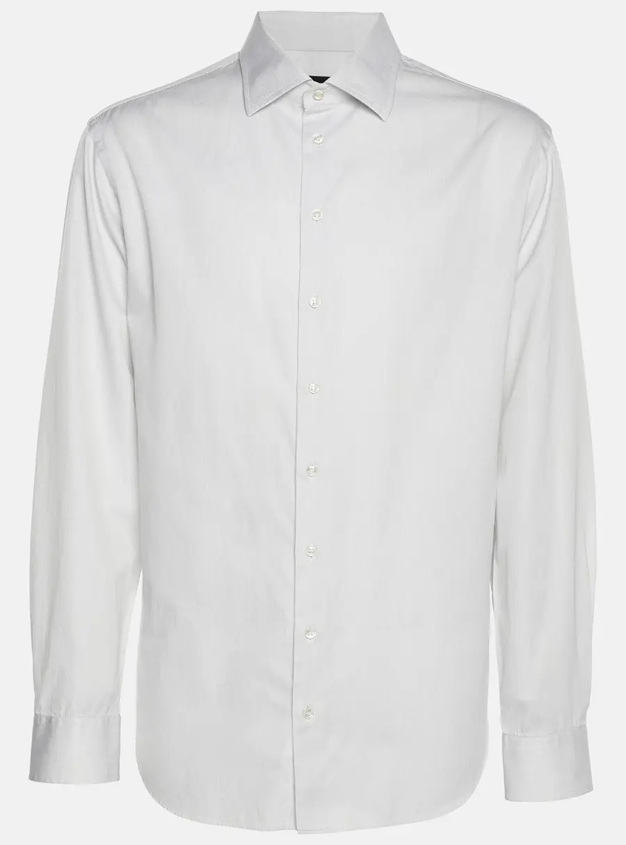Giorgio Armani Grey Cotton Long Sleeve Shirt XL