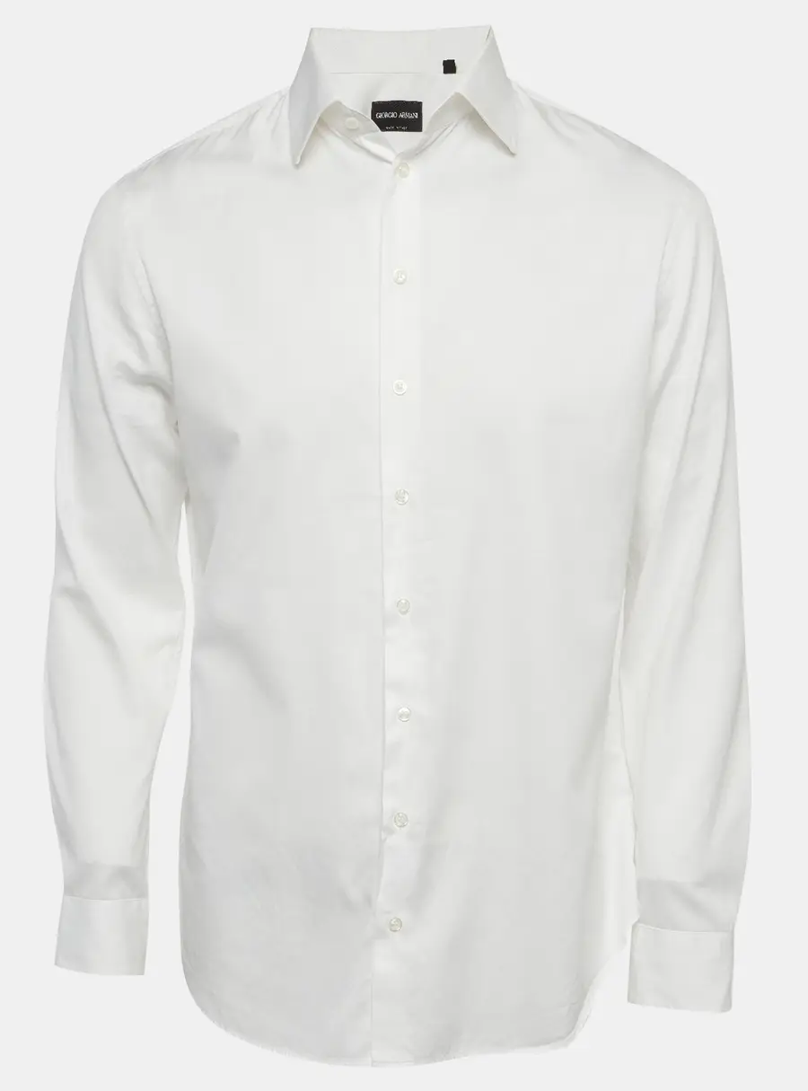 Giorgio Armani White Cotton Classic Button Up Shirt M