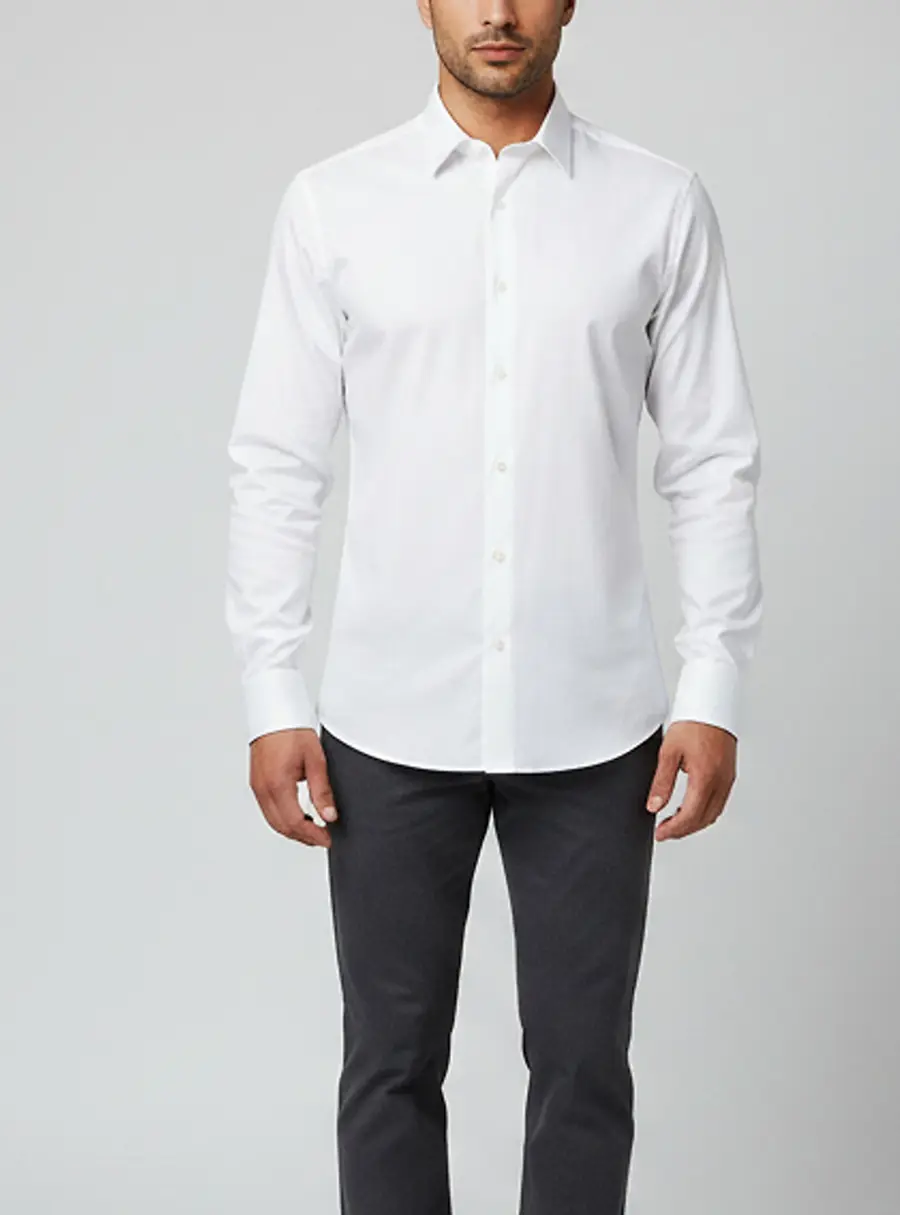 Giorgio Armani White Cotton Blend Button Up Shirt L