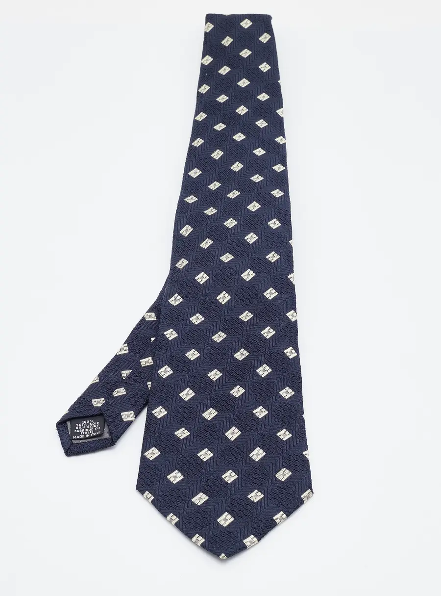 Gianfranco Ferre Navy Blue Silk Jacquard Tie